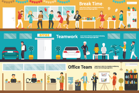 办公室人物场景及设备