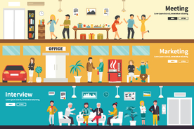 办公室人物场景及设备