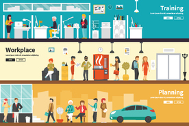 办公室人物场景及设备