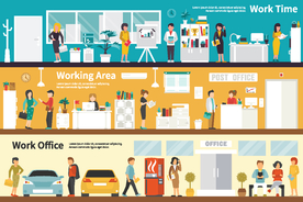 办公室人物场景及设备