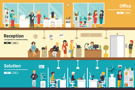 办公室人物场景及设备