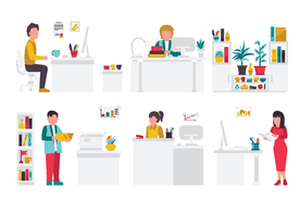 办公室人物场景及设备