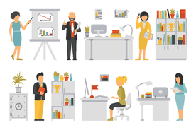 办公室人物场景及设备