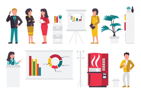 办公室人物场景及设备