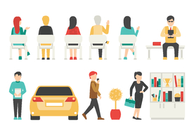 办公室人物场景及设备