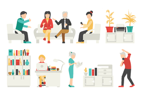 办公室人物场景及设备