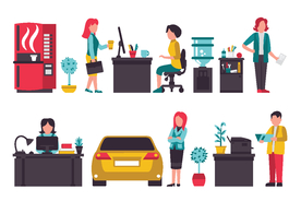 办公室人物场景及设备