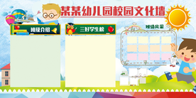 幼儿园校园文化卡通墙贴展板素材