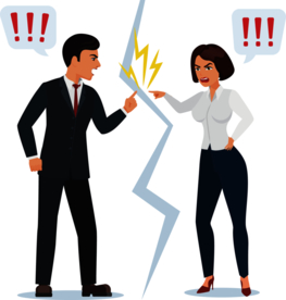 正在吵架的商务男女