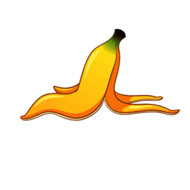 卡通倒着的香蕉皮