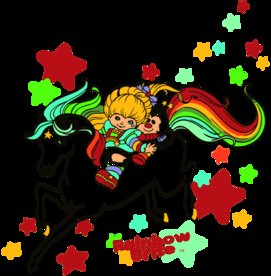 彩虹马  女孩 星星 T恤