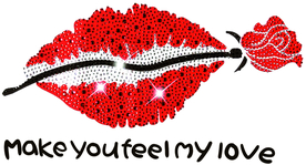 红嘴唇 嘴巴 玫瑰 T恤