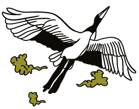 鹤 T恤 裁片 印花