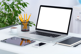 笔记本商务样机空白背景素材