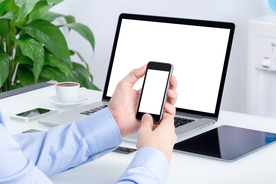 笔记本商务样机空白背景素材