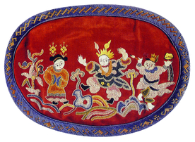 刺绣手工传统复古背景素材