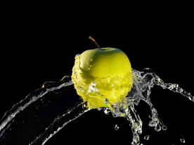 苹果水流水柱果实背景素材
