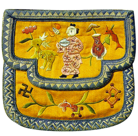 荷包香囊复古传统刺绣背景素材