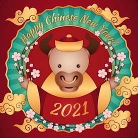 牛 新年展板背景