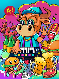 手绘牛年 国潮牛年