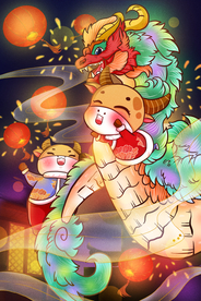 手绘牛年 国潮牛年