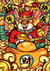 手绘牛年 国潮牛年