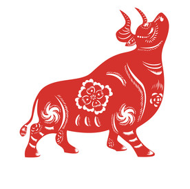 年画牛 剪纸牛2