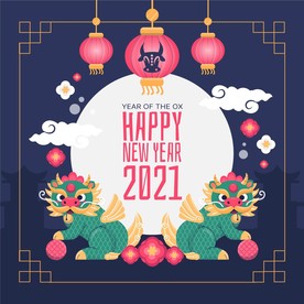 牛 新年展板背景