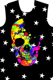 彩色骷髅头 星星 男装 印花