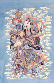 门神爷 四季平安 财神到年画