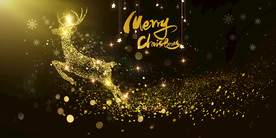 金色闪耀圣诞麋鹿