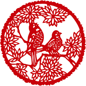 剪纸喜鹊传统文化海报素材