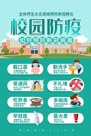 校园防疫社会公益宣传海报素材