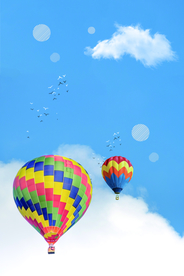蓝色天空 热气球