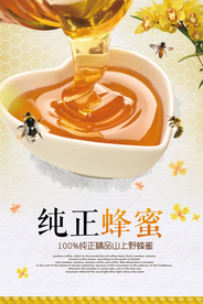 小清新纯天然蜂蜜养生海报