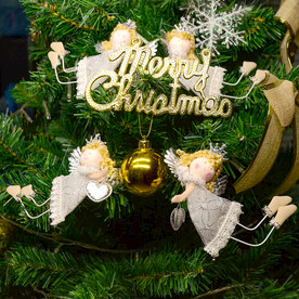 圣诞树挂饰 白色天使