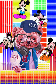 熊 几何 条纹 大牌 印花