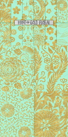 薄荷和金色的花卉背景纹理