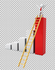 透明底3d小人 商务卡通 创意