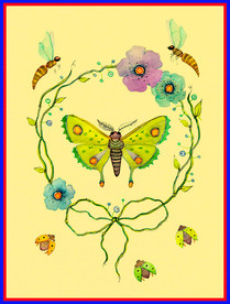 植物 蝴蝶 昆虫 手绘