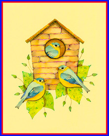 图案 漫画  鸟 房子