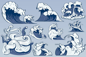 海浪 波浪 波纹