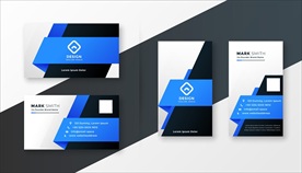 抽象蓝色名片几何名片设计