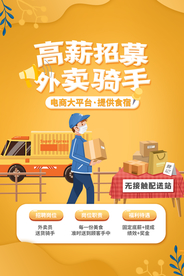 骑手招聘招人活动海报素材