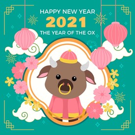 牛 新年展板背景