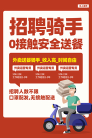 骑手招聘活动宣传海报素材