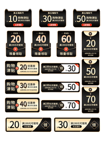 简约黑金风黑五嗨购节店铺优惠券