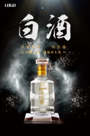 黑色简约白酒海报
