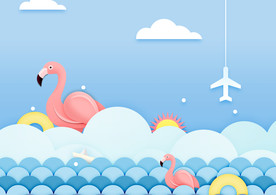 清爽小清剪纸风新静谧沙滩-10