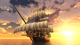 海上漂流的帆船